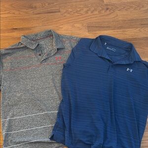 Under Armour Men's Gray and Blue Polo Shirts